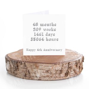 Months, weeks, days and hours card